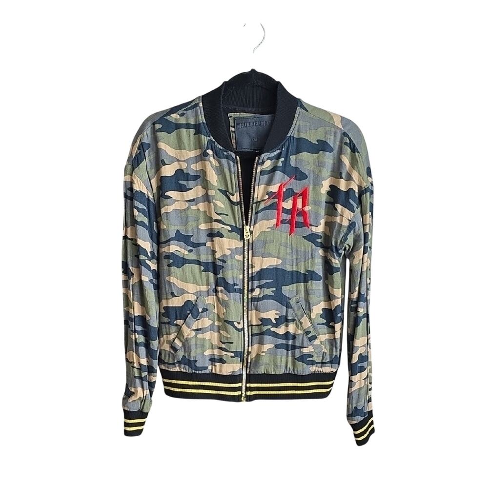 True Religion Camouflage Bomber Jacket Womens Size Small